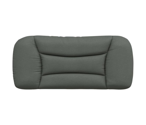 Cabecero de cama acolchado tela gris oscuro 90 cm