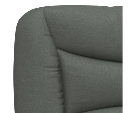 Cabecero de cama acolchado tela gris oscuro 90 cm