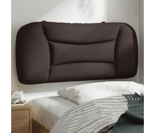 Cabecero de cama acolchado tela marrón oscuro 90 cm