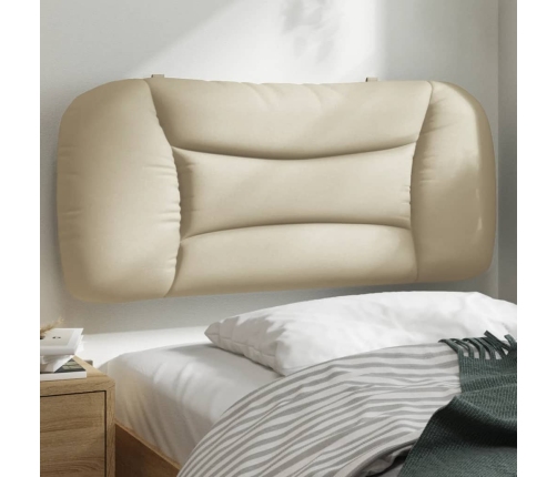 Cabecero de cama acolchado tela crema 90 cm