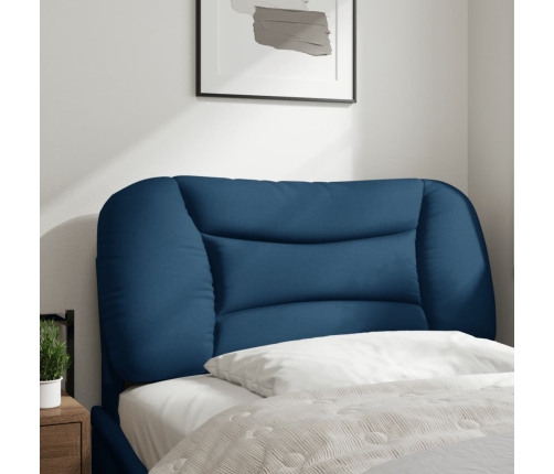 Cabecero de cama acolchado tela azul 90 cm