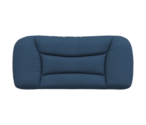 Cabecero de cama acolchado tela azul 90 cm