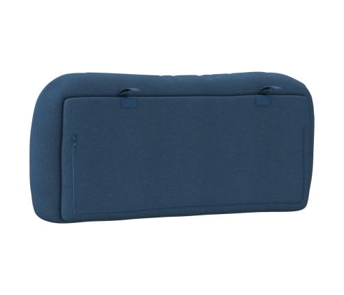 Cabecero de cama acolchado tela azul 90 cm