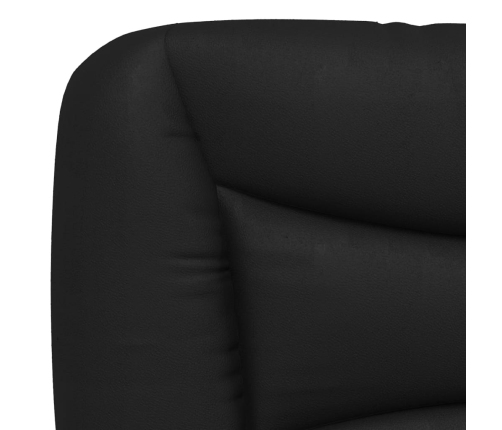 Cabecero de cama acolchado cuero sintético negro 90 cm