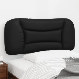 Cabecero de cama acolchado cuero sintético negro 90 cm