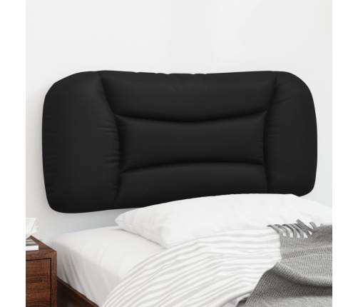 Cabecero de cama acolchado cuero sintético negro 90 cm