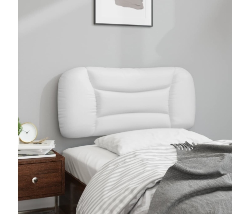 Cabecero de cama acolchado cuero sintético blanco 90 cm