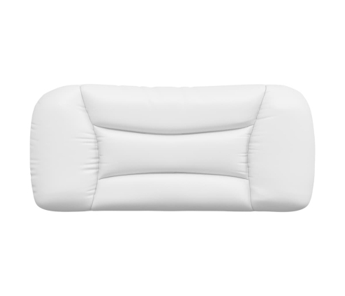 Cabecero de cama acolchado cuero sintético blanco 90 cm