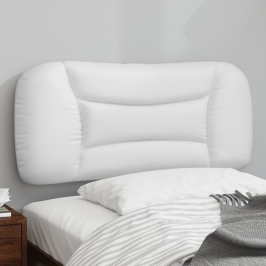 Cabecero de cama acolchado cuero sintético blanco 90 cm