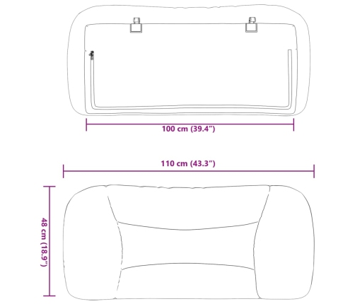 Cabecero de cama acolchado tela gris claro 100 cm