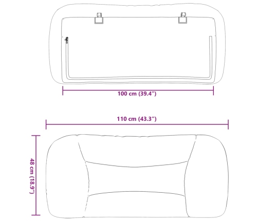 Cabecero de cama acolchado tela gris oscuro 100 cm