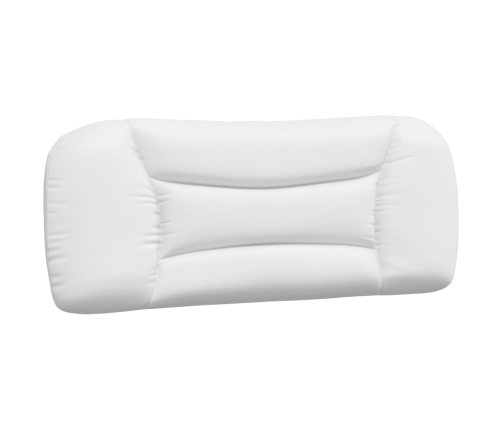 vidaXL Cabecero de cama acolchado cuero sintético blanco 100 cm