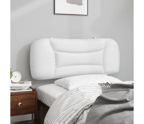 vidaXL Cabecero de cama acolchado cuero sintético blanco 100 cm