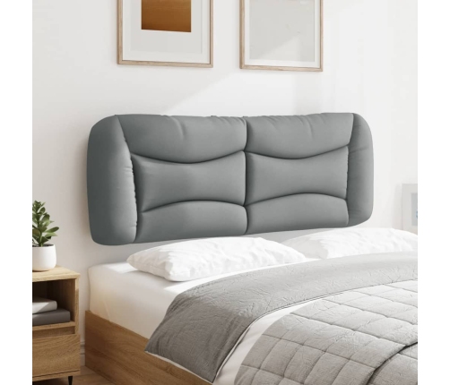 Cabecero de cama acolchado tela gris claro 120 cm