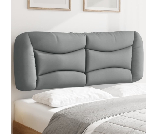 Cabecero de cama acolchado tela gris claro 120 cm