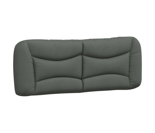 Cabecero de cama acolchado tela gris oscuro 120 cm