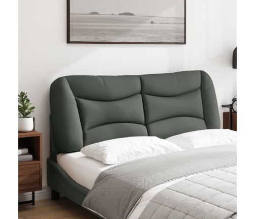 vidaXL Cabecero de cama acolchado tela gris oscuro 120 cm