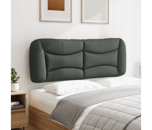 vidaXL Cabecero de cama acolchado tela gris oscuro 120 cm