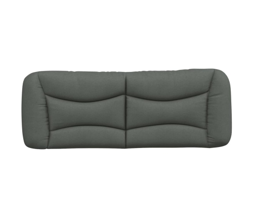 Cabecero de cama acolchado tela gris oscuro 120 cm