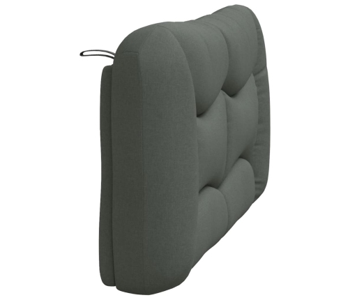 vidaXL Cabecero de cama acolchado tela gris oscuro 120 cm