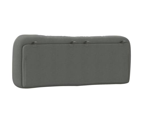 Cabecero de cama acolchado tela gris oscuro 120 cm