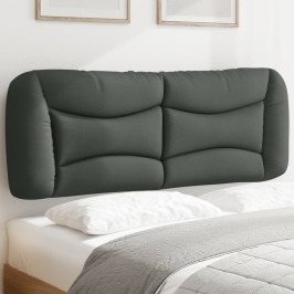 Cabecero de cama acolchado tela gris oscuro 120 cm