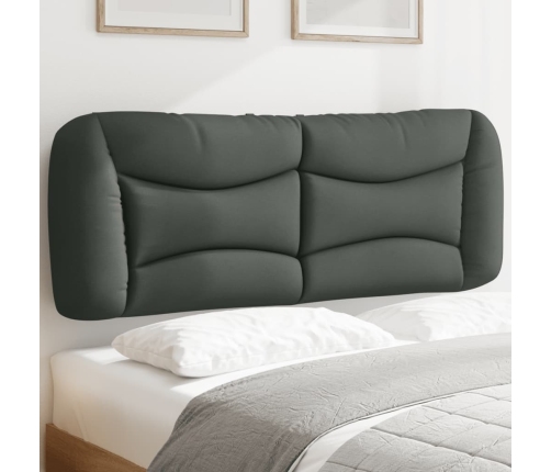 vidaXL Cabecero de cama acolchado tela gris oscuro 120 cm