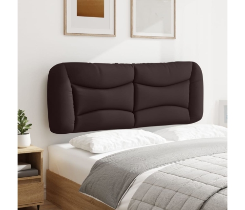 Cabecero de cama acolchado tela marrón oscuro 120 cm