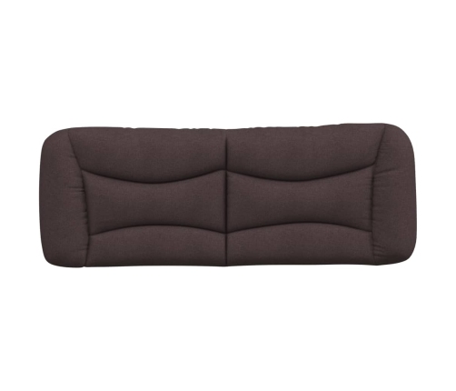 Cabecero de cama acolchado tela marrón oscuro 120 cm