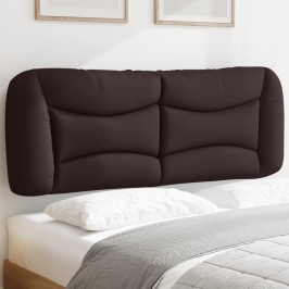 Cabecero de cama acolchado tela marrón oscuro 120 cm