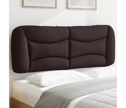 Cabecero de cama acolchado tela marrón oscuro 120 cm