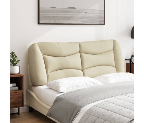 Cabecero de cama acolchado tela crema 120 cm