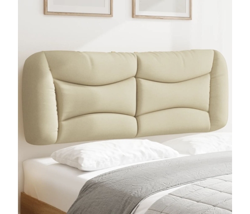 Cabecero de cama acolchado tela crema 120 cm