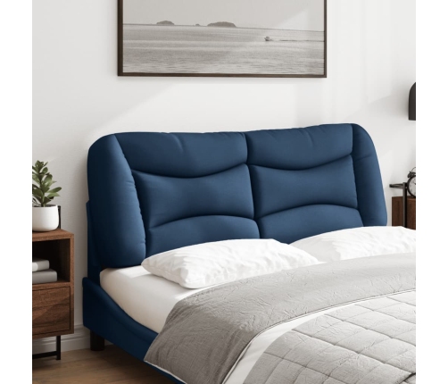 Cabecero de cama acolchado tela azul 120 cm