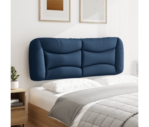 Cabecero de cama acolchado tela azul 120 cm