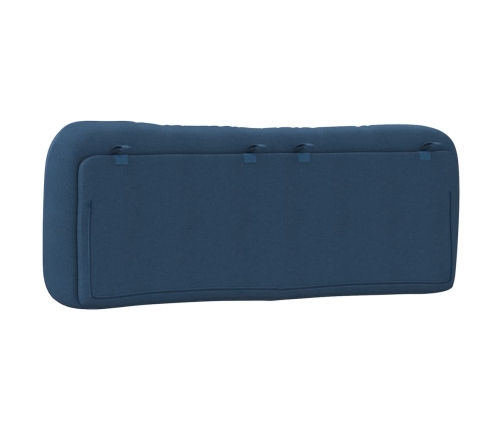 Cabecero de cama acolchado tela azul 120 cm