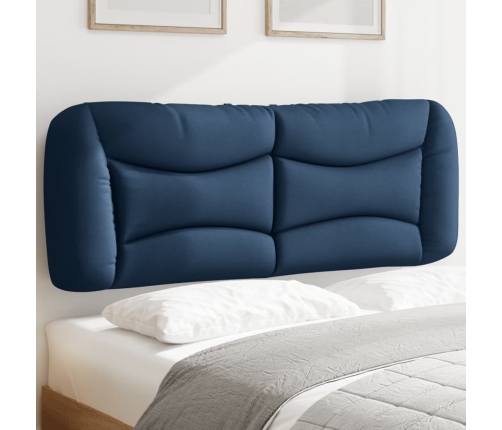 Cabecero de cama acolchado tela azul 120 cm