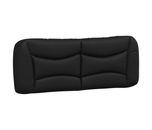 Cabecero de cama acolchado cuero sintético negro 120 cm