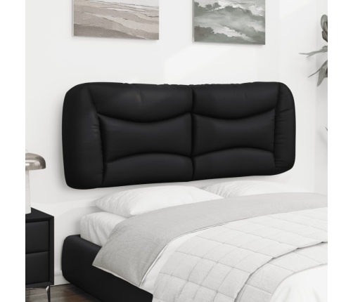 Cabecero de cama acolchado cuero sintético negro 120 cm