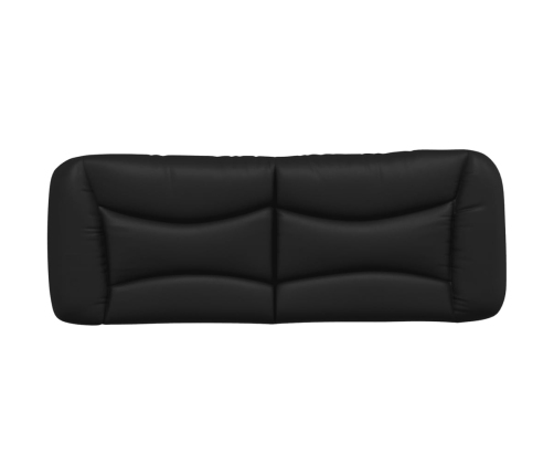 Cabecero de cama acolchado cuero sintético negro 120 cm