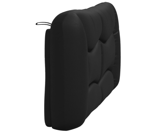 Cabecero de cama acolchado cuero sintético negro 120 cm