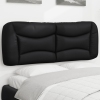 Cabecero de cama acolchado cuero sintético negro 120 cm