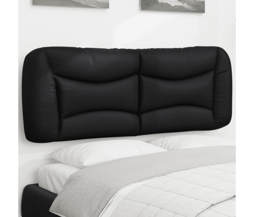 Cabecero de cama acolchado cuero sintético negro 120 cm