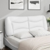 Cabecero de cama acolchado cuero sintético blanco 120 cm