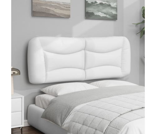 Cabecero de cama acolchado cuero sintético blanco 120 cm