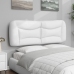 Cabecero de cama acolchado cuero sintético blanco 120 cm