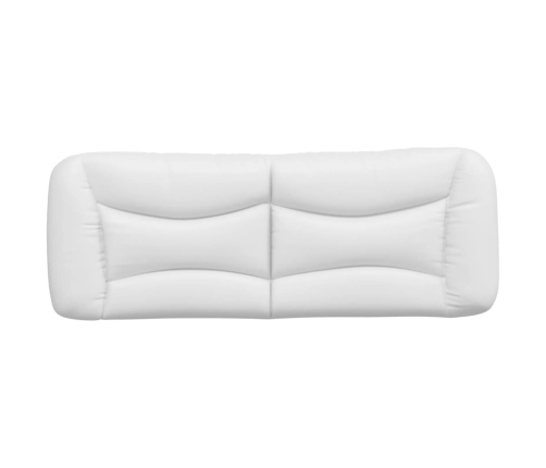 Cabecero de cama acolchado cuero sintético blanco 120 cm