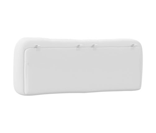 Cabecero de cama acolchado cuero sintético blanco 120 cm