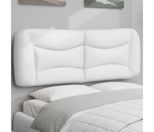 Cabecero de cama acolchado cuero sintético blanco 120 cm