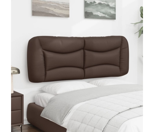 Cabecero de cama acolchado cuero sintético marrón 120 cm